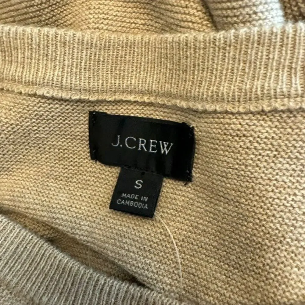 J. Crew - NWT Cotton Crewneck Sweater in Garter Stitch Sz S